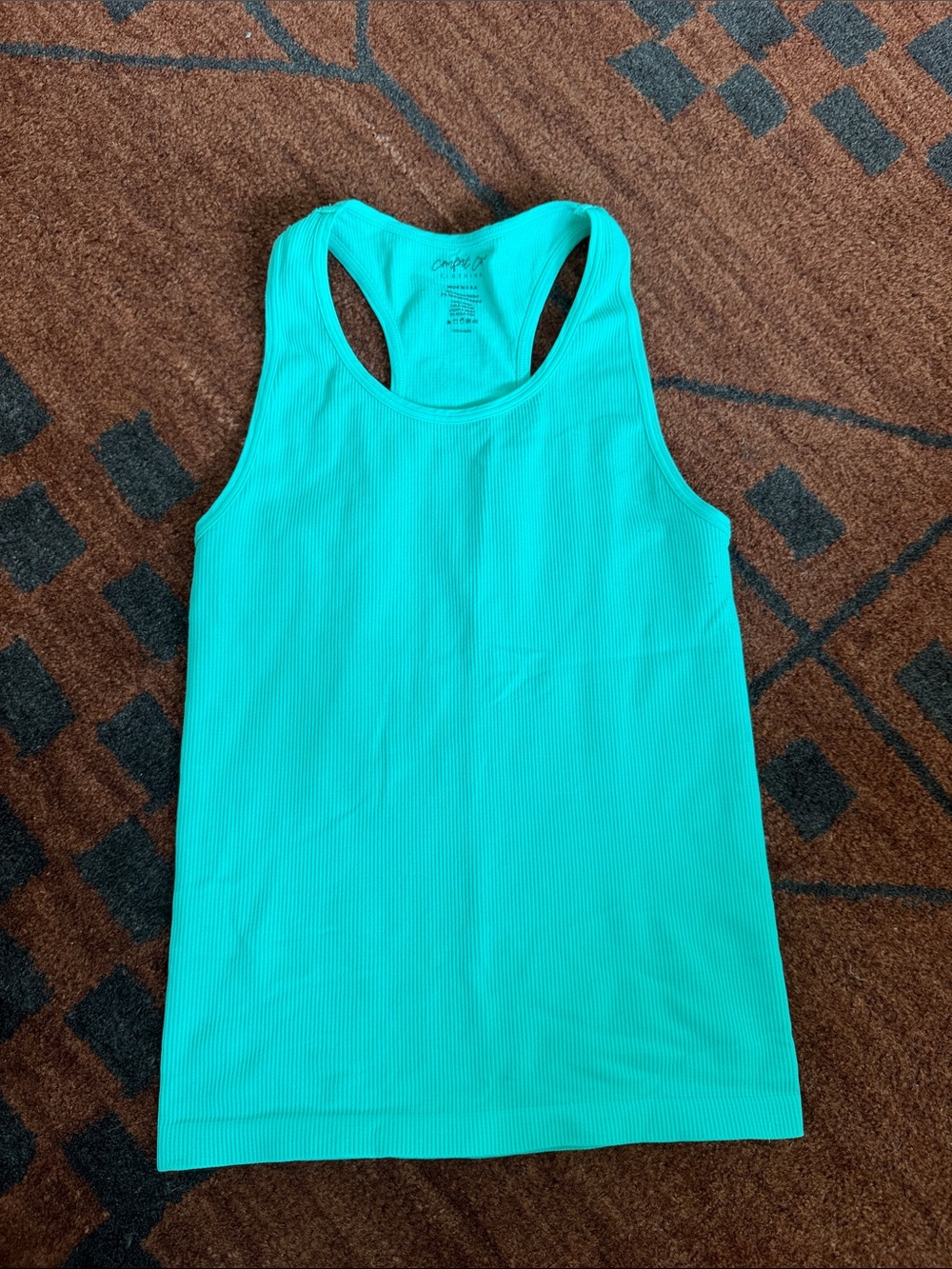 Ribbed Racerback Tank Top - Teal